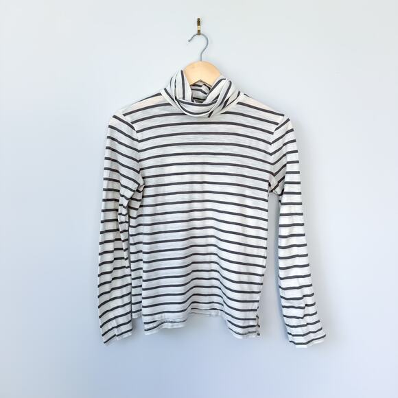 Madewell Whisper Cotton Turtleneck in Ronnie Stripe S - Picture 2 of 7